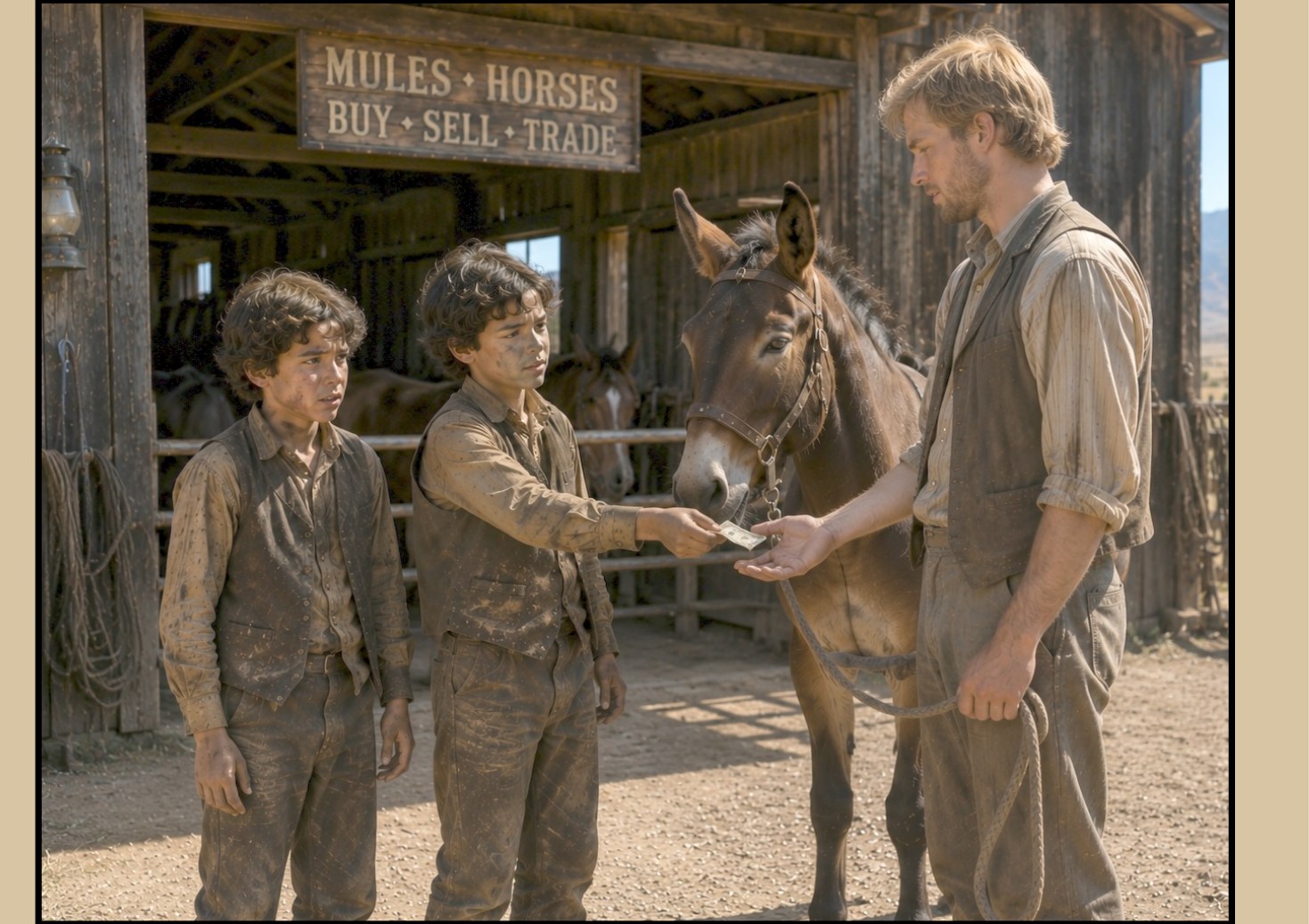 The boys buy a new mule in Hornsilver